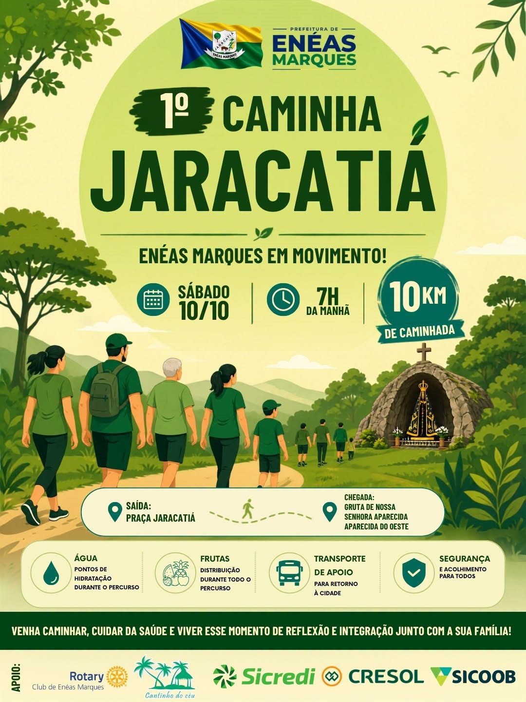 Enéas Marques realiza 1º Caminha Jaracatiá com percurso de 10 quilômetros